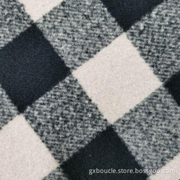Boucle fashion Plaid wtih brushing fabric